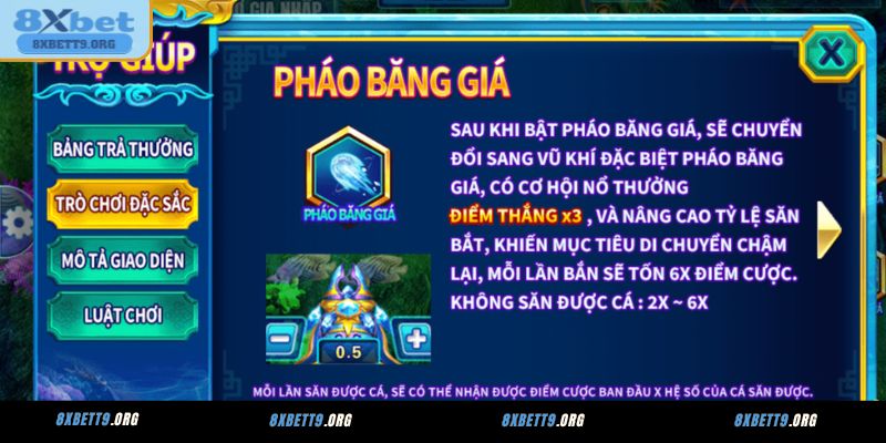 Các loại vũ khí có tại game Bắn cá Rồng